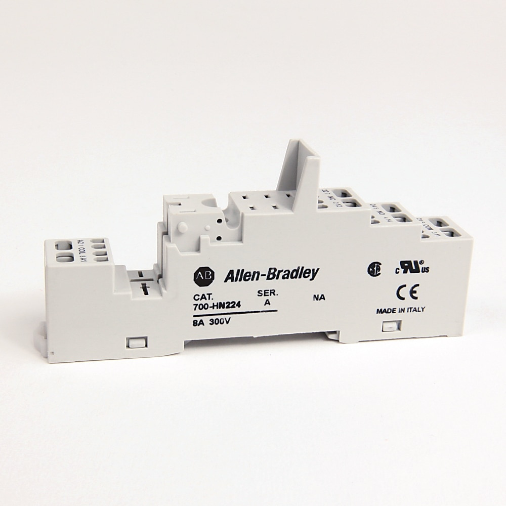 700-H General Purpose Accessories, Spring Clamp Terminal Socket - Panel or DIN Rail Mounting 8-blade miniature socket for use with 2-pole, Bulletin 700-HK relays., 700-HN224 * Suitable for plug-in surge suppressors and timing modules