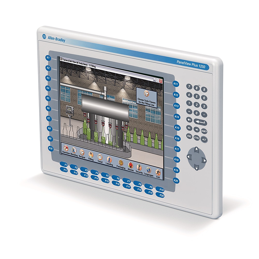 2711 PanelView Plus 6 Terminal, 1250 Model, Keypad/Touch, Color, Standard Communication - Ethernet & RS-232, DC Input, Windows CE 6.0 with Extended Features