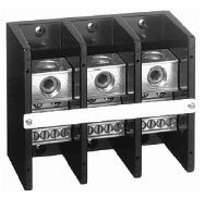1492 Power Block, Power Distribution Block, 3-Pole, Aluminum, 1 Opening Line Side, 8 Openings Load Side, 335 Amps