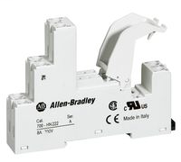 700-H General Purpose Accessories, Screw Terminal Socket - Panel or DIN Rail Mounting 8-blade miniature socket with 8 A rating for use with 2-pole, Touch Safe Terminal Construction, 700-HN222 *For use with Bulletin 700-HK relays * Suitable for plug-in sur