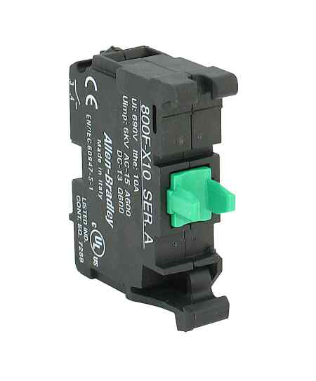 22.5mm PB No Latch, Screw Contact Block, 1 N.O., Bulk Pack (Qty. 100)