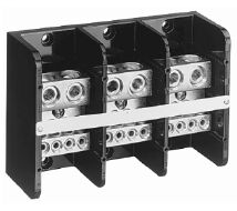 1492 Power Block, Copper Connector Block, 3-Pole, Copper, 2 Openings Line Side, 8 Openings Load Side, 760 Amps