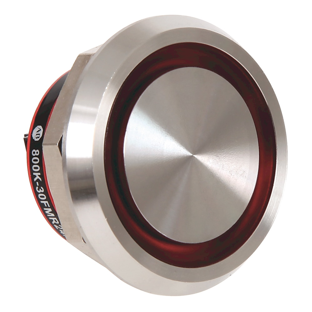 800K Piezo Operators, 30.5 mm Operator Size, Flush, Momentary Operator Type, Red, 24V DC, 1 N.C. Contact Block, No Engraving