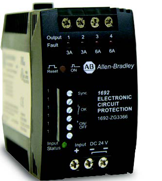 Bulletin 1692 Electronic Circuit Protection (ECP), 24V DC Module Voltage, Module Protection, 3 A, 3 A, 3 A, 3 A