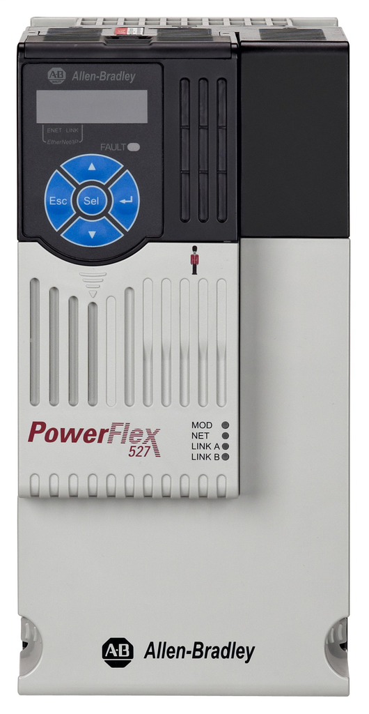 PowerFlex 527 AC Drive, with Embedded Dual Port EtherNet/IP and Integrated Safety, 480 VAC, 3 Phase, 10 HP, 7.5 kW Normal Duty; 10 HP, 7.5 kW Heavy Duty, Frame C, IP20 NEMA / Open Type, No Filter