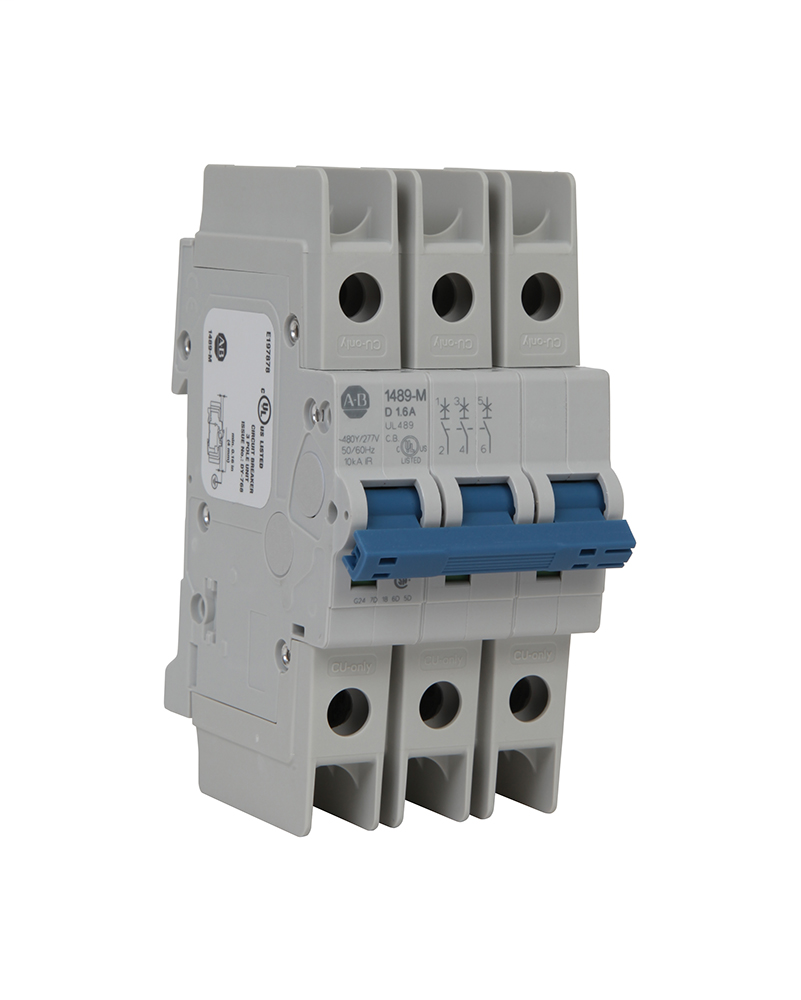 Bulletin 1489 Miniature Circuit Breaker, Standard configuration, AC, 3 Pole Configuration, Trip Curve C, 240V AC,60 A