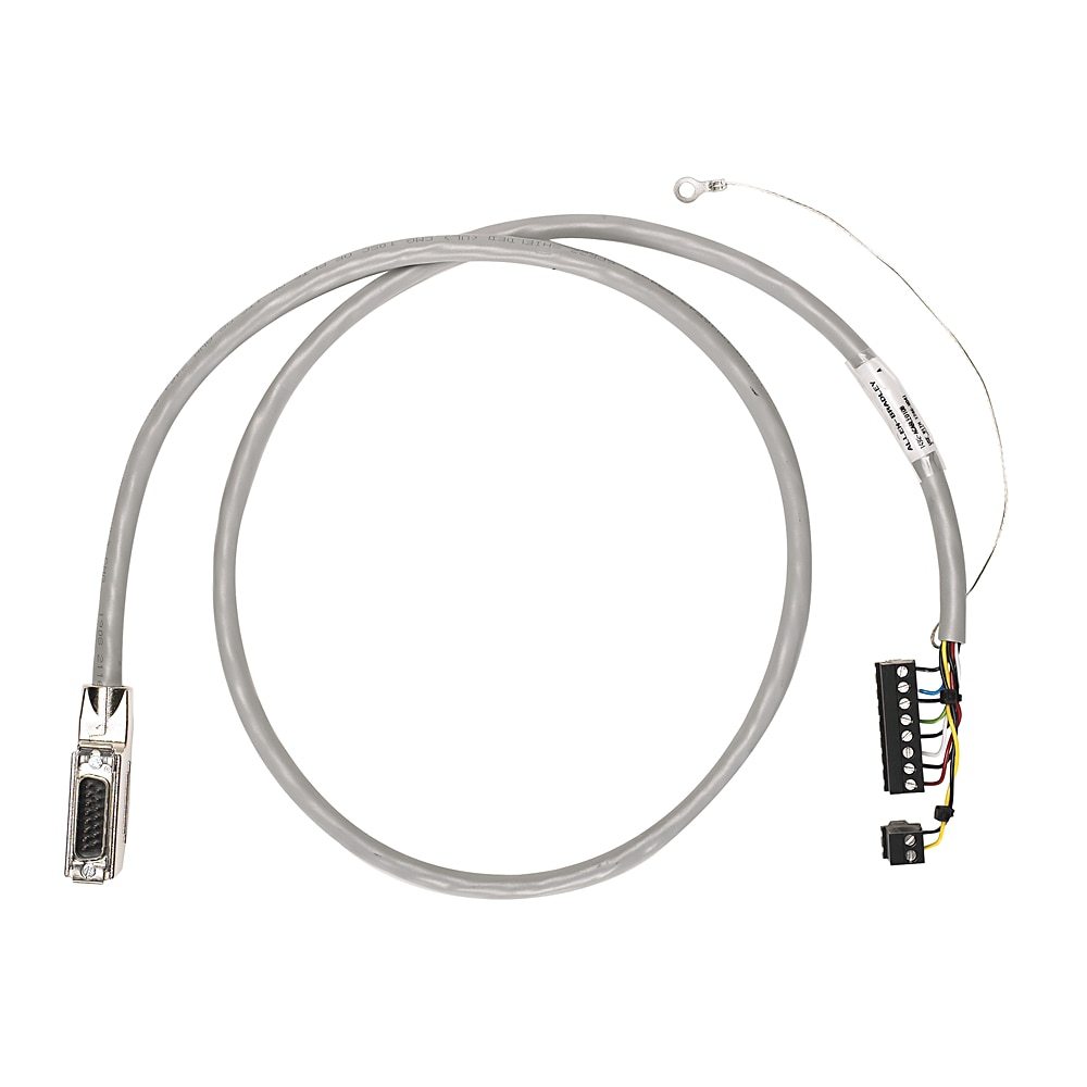 Pre-wired Cable for 1756-IF16 (S-ended voltage) Analog Input Module, 20 conductors, #22 AWG, shielded, w1756-TBCH connector & AIFM 25-Pin D-shell connector, length 1.0 meter (3.28 feet)