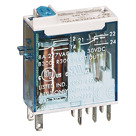 700-HK General Purpose Slim Line Relay, 8 Amp Contact, DPDT, 240V 50/60Hz