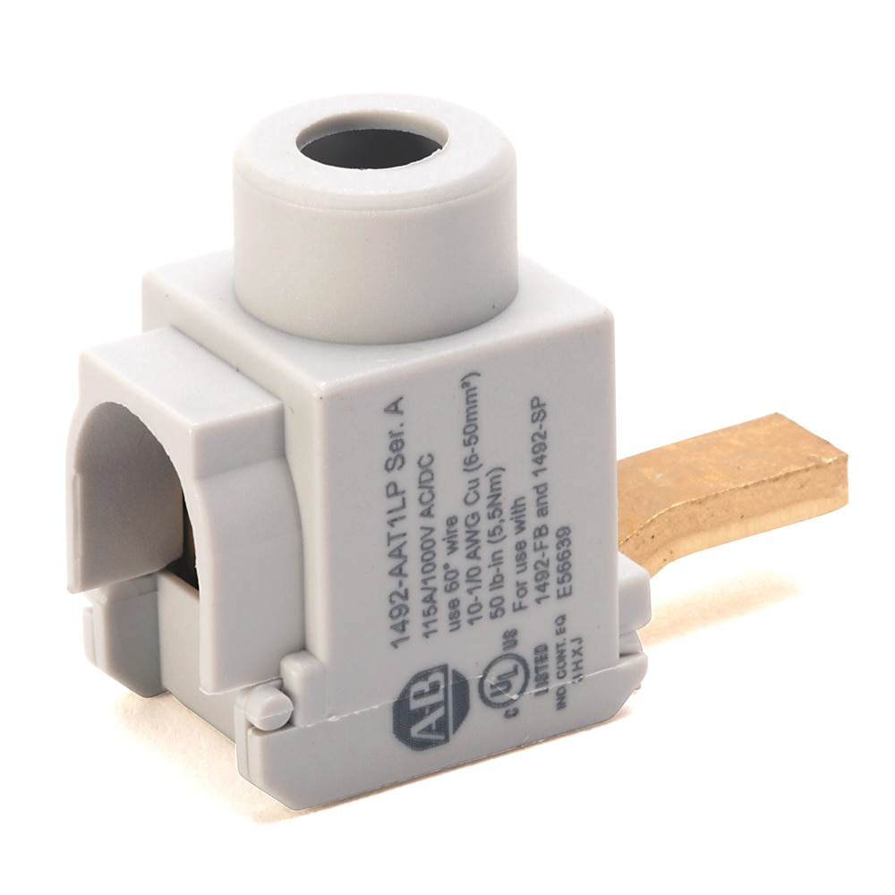 Terminal Power Feed, 35mm², offset lug, low profile, used with only 1 pole fuse blocks