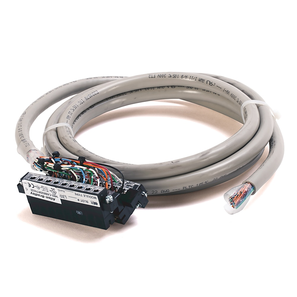 , 1492-CAB* - Digital Cable, Cable Type RTN32I: I/O Module Ready Cable for 1769 Digital I/O Modules, 2.5 meter (8.2 feet),