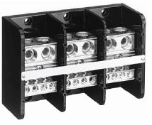 1492 Power Block, Power Distribution Block, 3-Pole, Aluminum, 2 Openings Line Side, 8 Openings Load Side, 760 Amps