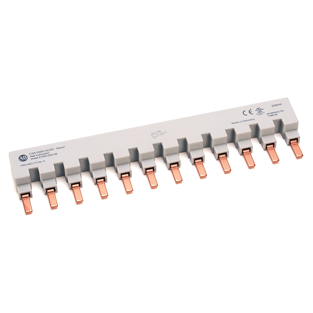 1489-M Miniature Circuit Breaker Accessories,, 12 Pins, 12 Circuit Breakers - 1 Phase Bus Bars