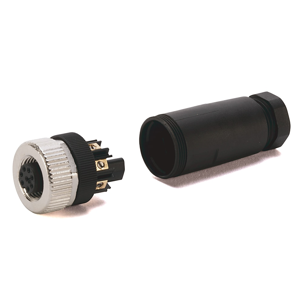 Terminal Chamber, DC Micro (M12), Straight Male, Dual Cable, 5-Pin,