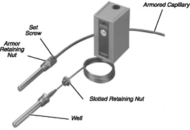 Allen Bradley 837-N15 8-1/2 Inch 316 Stainless Steel Remote Armored Capillary Thermostat Well Allen Bradley 837-N15 8-1/2 Inch 316 Stainless Steel Remote Armored Capillary Thermostat Well