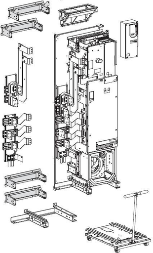 PowerFlex 755 AC Drive, with Embedded Ethernet/IP, Air Cooled, AC Input with DC Terminals, Open Type/Frame 8 - 10, 485 Amps, 450HP LD, 400HP ND, 350HP HD, 480 VAC, 3 PH, Frame 8, Filtered, CM Jumper Removed, None, Blank (No HIM)