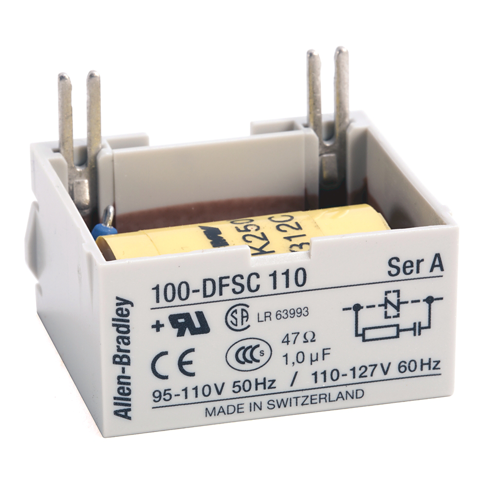 Allen-Bradley 100-DFSC110 95 to 127 Volt 50/60 Hz IEC Contactor Suppressor Module Allen-Bradley 100-DFSC110 95 to 127 Volt 50/60 Hz IEC Contactor Suppressor Module