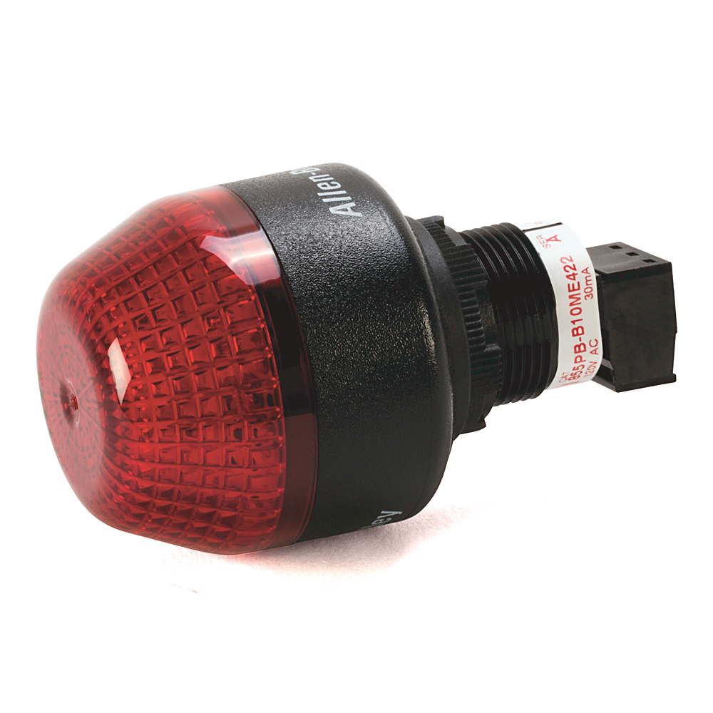 Allen-Bradley 855PS-B10ME422 Black Housing 45 mm Red Lens 22.5 mm Mounting Hole Panel Mount Strobe Allen-Bradley 855PS-B10ME422 Black Housing 45 mm Red Lens 22.5 mm Mounting Hole Panel Mount Strobe