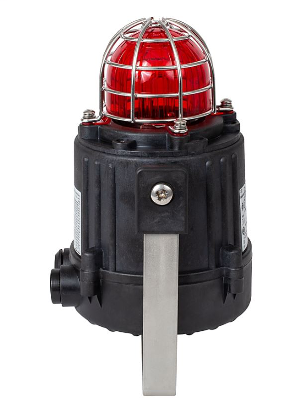855XB Hazardous Location Beacon, Black, 1/2 Inch NPT/M20 Conduit Entrance, 120V AC 50/60Hz, Xenon, 5 J / 1 Hz, Red