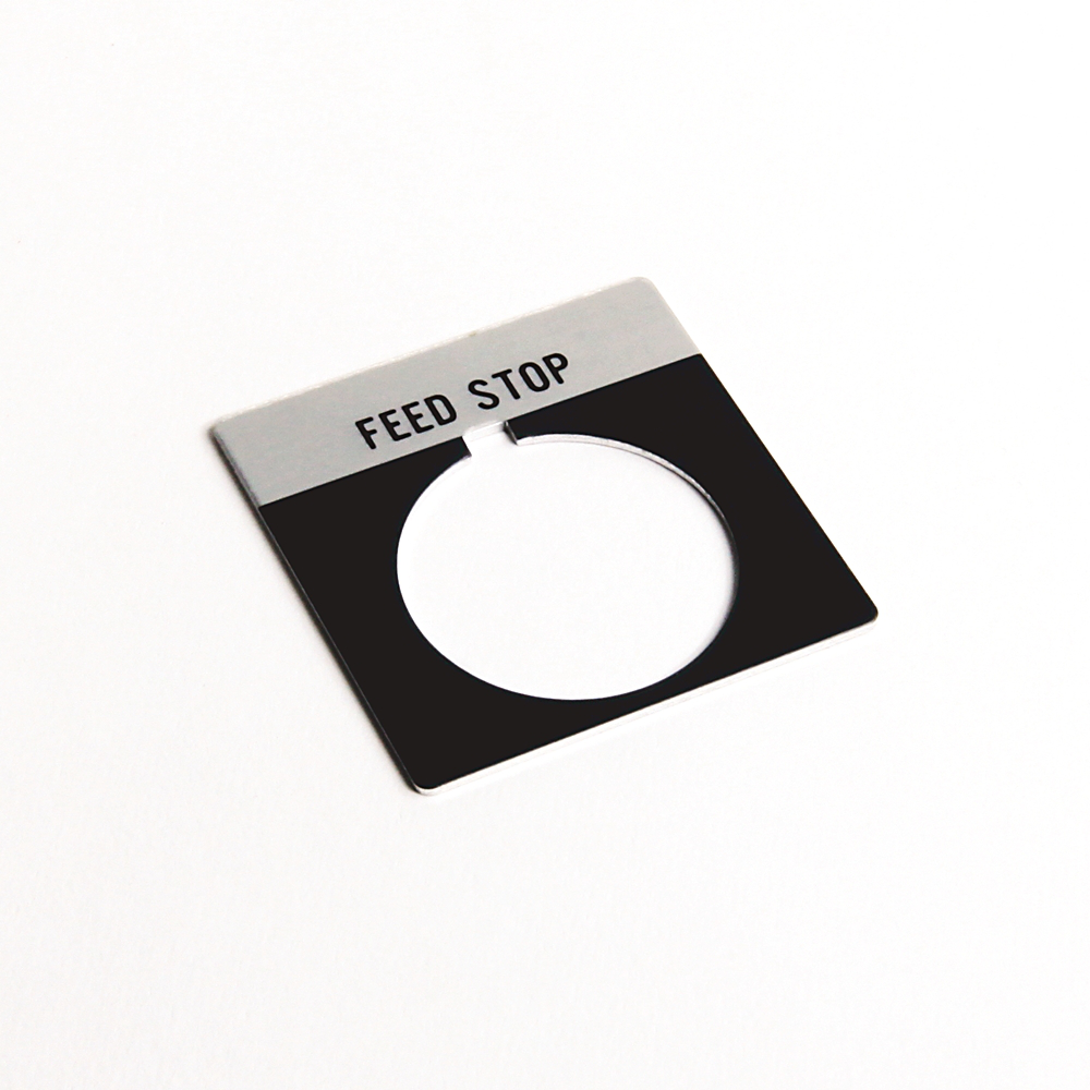 800T Legend Plate,StandardFEED STOP, Package Quantity 1, Gray