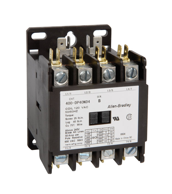 Allen-Bradley 400-DP40ND4 40 Amp Definite Purpose Contactor Allen-Bradley 400-DP40ND4 40 Amp Definite Purpose Contactor