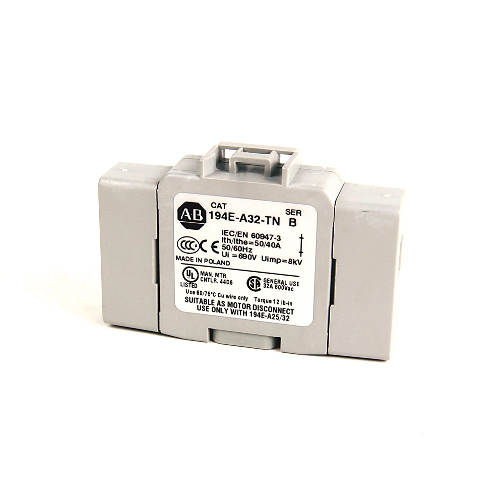 194E Accessories, Neutral Terminal, 25 - 32 Amp, Base / DIN Rail,