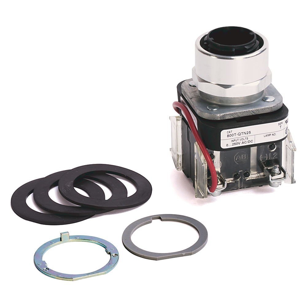 Allen-Bradley 800T-QTN25 30.5 mm Type 4/13 Full Voltage Push-To-Test AC/DC 2 NO 1 NC Pilot Light Allen-Bradley 800T-QTN25 30.5 mm Type 4/13 Full Voltage Push-To-Test AC/DC 2 NO 1 NC Pilot Light