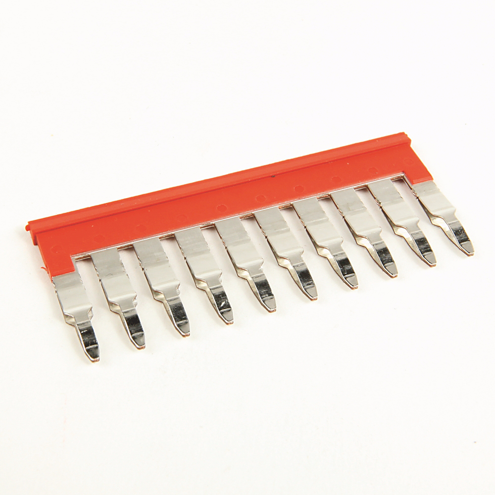 Allen Bradley 1492-CJLJ6-10-R 10-Pole Plug-In Red Screwless Center Jumper Allen Bradley 1492-CJLJ6-10-R 10-Pole Plug-In Red Screwless Center Jumper