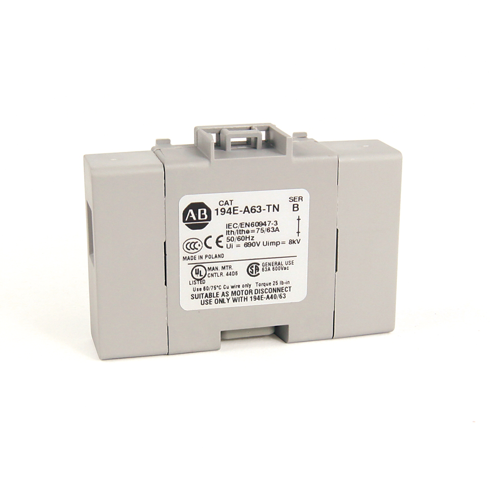194E Accessories, Neutral Terminal, 40 - 63 Amp, Base / DIN Rail,