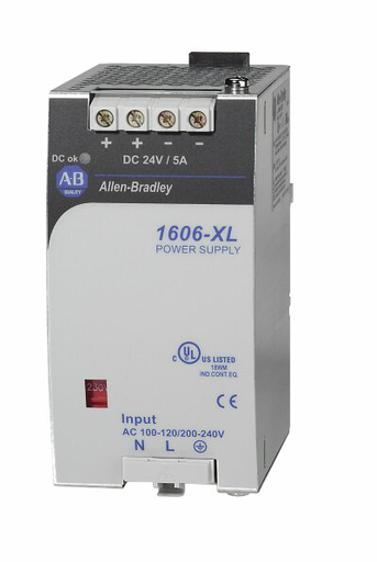 1606-XL120DR: Redundant Power Supply, 24V DC, 120 W, 120/230V AC / 210-375V DC Input Voltage