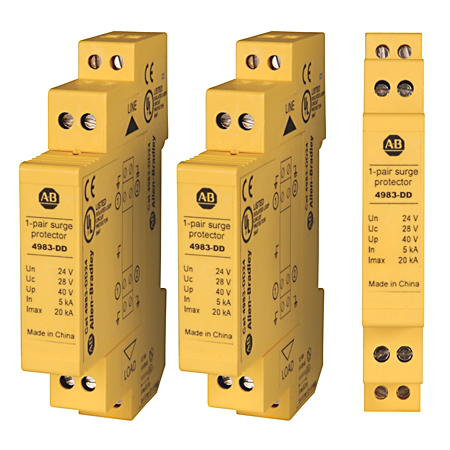4983 Surge and Filter Protection, Din Rail Mount, Dataline UL 497B, 24V DC, None, No Pole Configuration