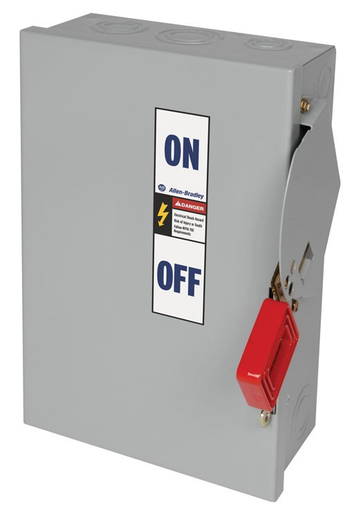 1494H Heavy Duty Safety Switch, 30A 600V AC Non-Fusible Disconnect Switch, Type 1 General Purpose Painted Metal Enclosure, Door Latch