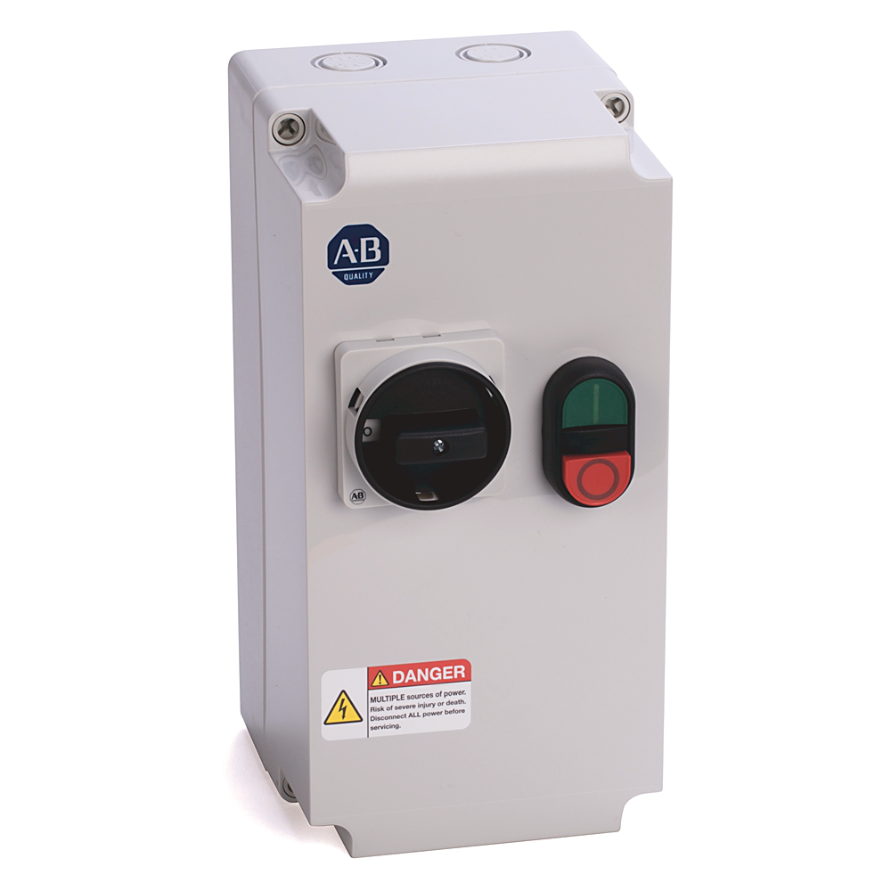 Allen-Bradley 103C-09LD-CB40X-1M Enclosed Starter, 2.5 - 4 A, 110V 50Hz / 120V 60Hz Control Voltage, Start-Stop (Multi-Function Button) Allen-Bradley 103C-09LD-CB40X-1M Enclosed Starter, 2.5 - 4 A, 110V 50Hz / 120V 60Hz Control Voltage, Start-Stop (Multi-Function Button)