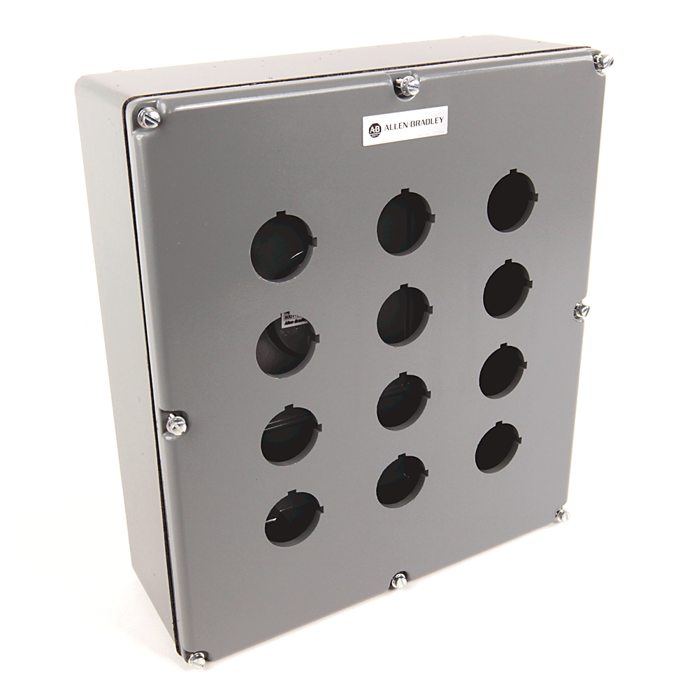 Allen-Bradley 800T-12TZ 30 mm Push Button Type 4/13 12-Hole Die-Cast Enclosure Allen-Bradley 800T-12TZ 30 mm Push Button Type 4/13 12-Hole Die-Cast Enclosure