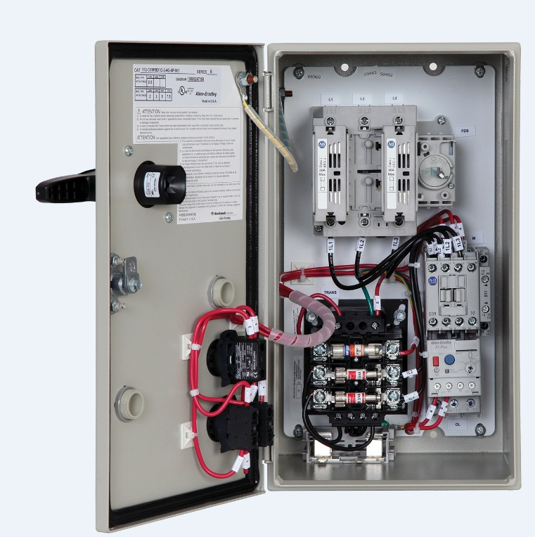 Allen-Bradley 112-C09ACDE1D Bulletin 112 - IEC Combination Starter, Fusible -ClassJ Disconnect Type, IP42 (Type 1 - Metal), 9 Amp, 575-600V 60Hz Primary / 120V 60Hz Secondary Separate Control Allen-Bradley 112-C09ACDE1D Bulletin 112 - IEC Combination Starter, Fusible -ClassJ Disconnect Type, IP42 (Type 1 - Metal), 9 Amp, 575-600V 60Hz Primary / 120V 60Hz Secondary Separate Control