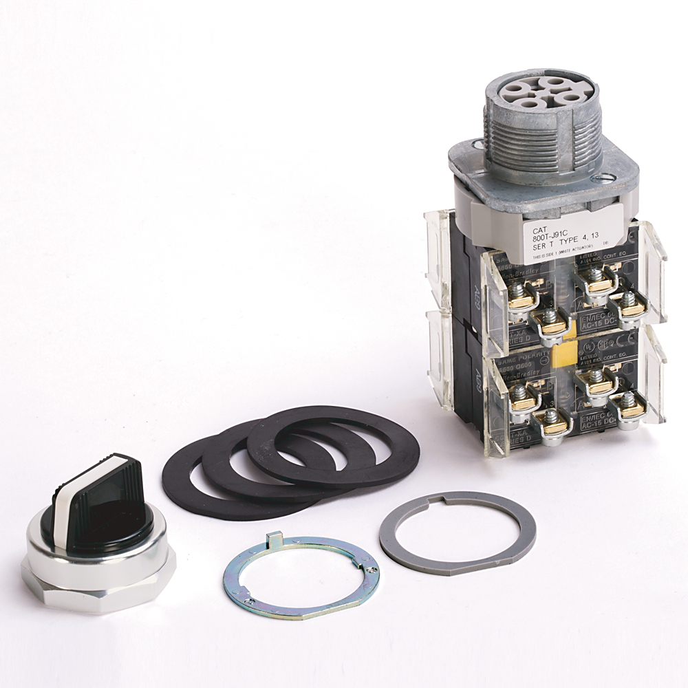 Allen-Bradley 800T-J91C 30.5 mm Type 4/13 3-Position Non-Illuminated White Standard Knob Selector Switch Allen-Bradley 800T-J91C 30.5 mm Type 4/13 3-Position Non-Illuminated White Standard Knob Selector Switch