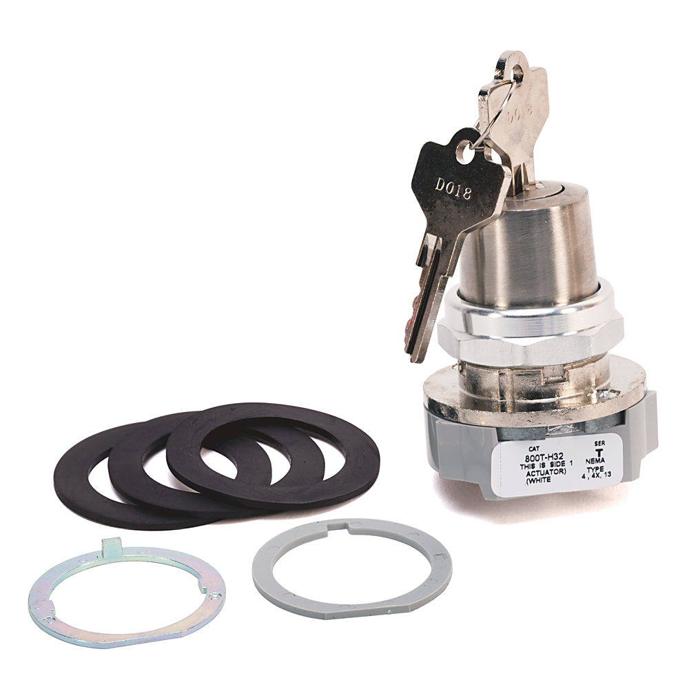 Allen-Bradley 800T-H32D2 30.5 mm Maintained 1NC 2-Position Cylinder Lock Non-Illuminated Selector Switch Allen-Bradley 800T-H32D2 30.5 mm Maintained 1NC 2-Position Cylinder Lock Non-Illuminated Selector Switch