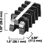 Allen-Bradley 1492-15T 1-Pole 35 Amp 600 Volt Panel Mounted Terminal Block Allen-Bradley 1492-15T 1-Pole 35 Amp 600 Volt Panel Mounted Terminal Block