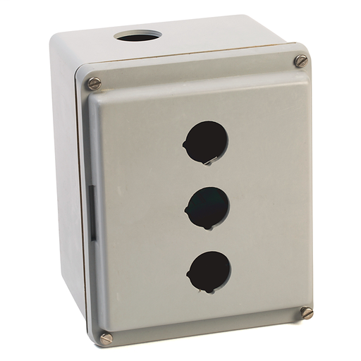 800T and 800H Accessories, Push Button Enclosure, Fiberglass, 3 Holes, Type 4/4X/12/13