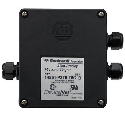 1485 DeviceNet Connectors and DevicePorts, PowerTap, Thin Round Media, Cable Gland/Terminal Strip, 2 Port, Standard, Passive, , Cable Gland/Terminal Strip