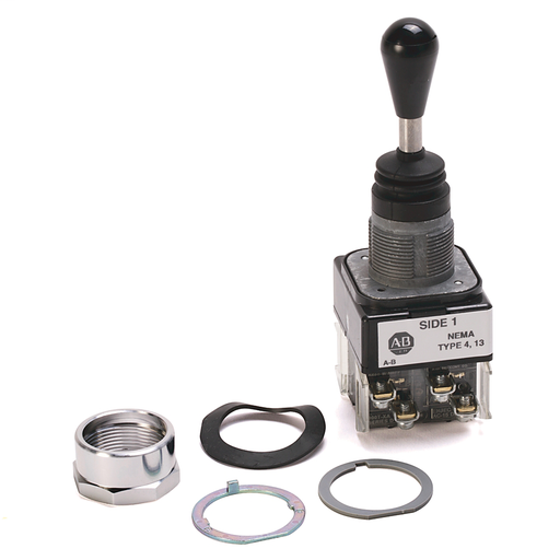 30.5mm Type 4/13 Toggle Switch, Four Way Toggle, Up&Left&Right&Down-Maint., 1 NO-1 NC & 1 NO-1 NC