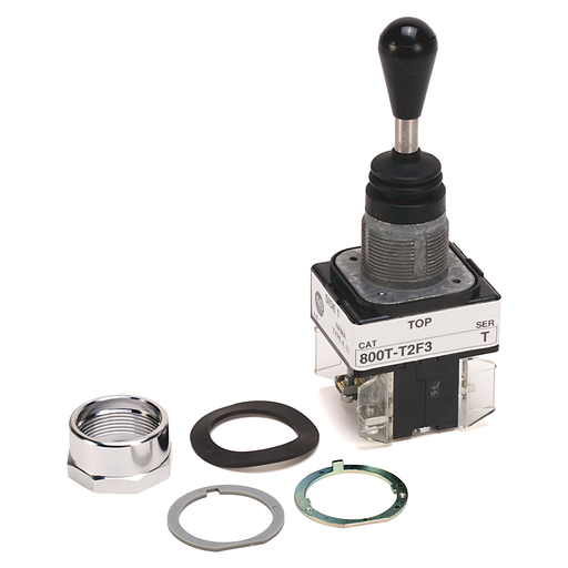 30.5mm Type 4/13 Toggle Switch, Two Way Toggle, Left&Right-Spring Rtn, 1 NO, 1 NO