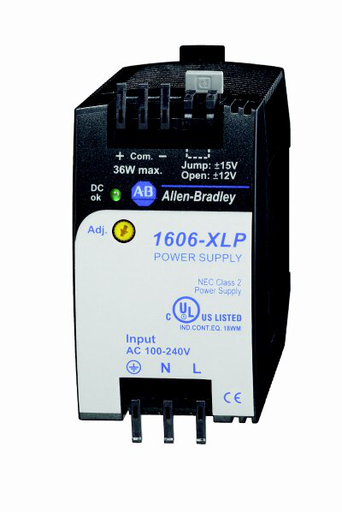 1606-XLP36C: Compact Power Supply, +/- 12/15V DC, 36 W, 120/240V AC / 85-375V DC Input Voltage