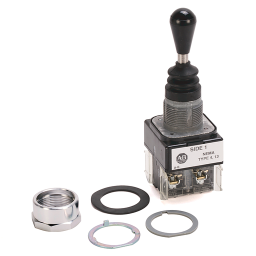 30.5mm Type 4/13 Toggle Switch, Two Way Toggle, Up&Down-Spring Rtn, 1 NC, 1 NC