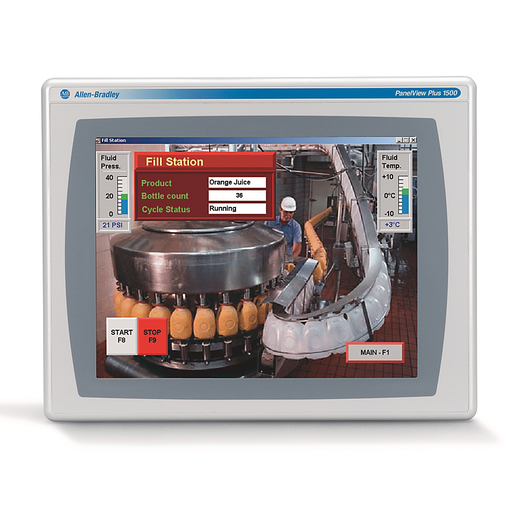 2711 PanelView Plus 6 Terminal, 1500 Model, Touch Screen, Color, Standard Communication - Ethernet & RS-232, DC Input, Windows CE 6.0 with Extended Features