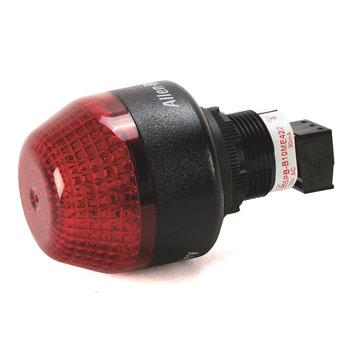 855PS Panel Mount Strobe, Black Housing, 120V AC, 45 mm, Amber Lens, 22.5 mm Mounting Hole