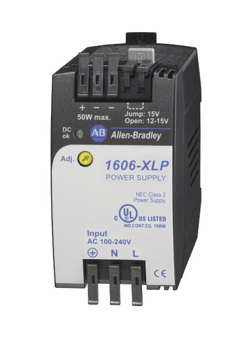 1606-XLP50B: Compact Power Supply, 12-15V DC, 50 W, 120/240V AC / 85-375V DC Input Voltage