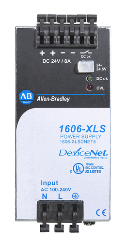 1606-XLSDNET8: Performance Power Supply (for DeviceNet), 24-48V DC, 192 W, 120/240V AC / 110-300V DC Input Voltage