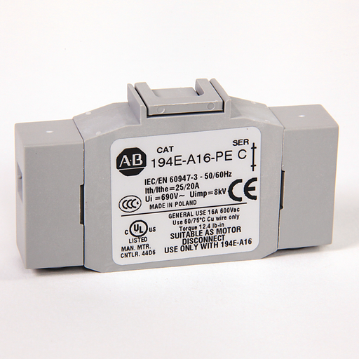 194E Accessories, Earthing / Grounding Terminal, Base / DIN Rail, 16 A