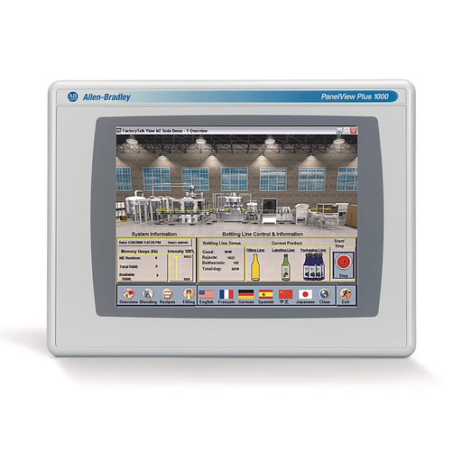 2711 PanelView Plus 6 Terminal, 1000 Model, Touch Screen, Color, Standard Communication - Ethernet & RS-232, DC Input, Windows CE 6.0 with Extended Features