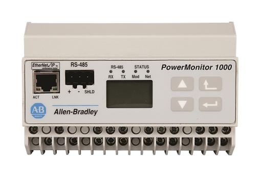 Powermonitor 1000, Energy Monitor EM3, 120/240V AC Power Supply, Serial RS-485 Communications (DF1 Full/Half Duplex, Modbus RTU) and Ethernet Communications (Ethernet/IP and Modbus TCP)